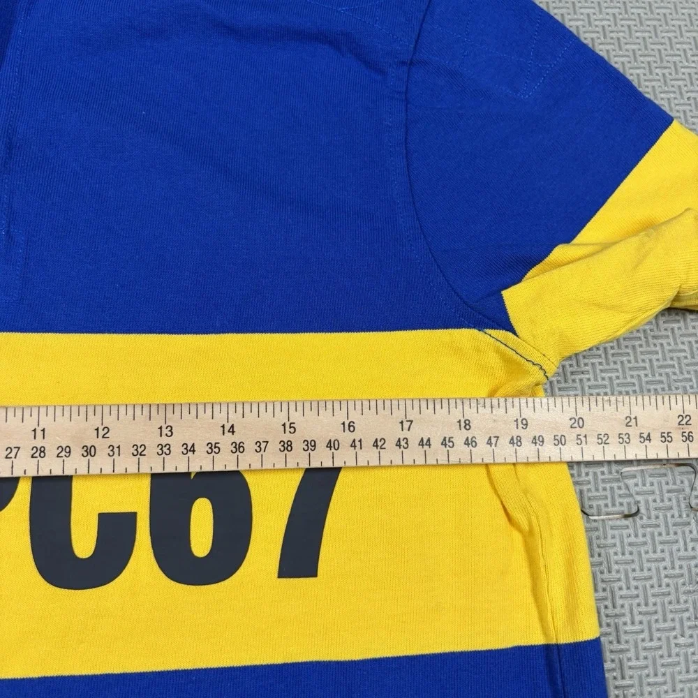 VTG 90s Polo Ralph Lauren P-93 RLPC67 Polo Rugby Shirt Short Sleeve Talon Zip S